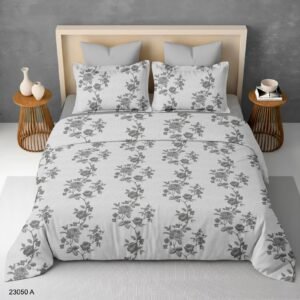 ZENORADECOR Crisp White & Sage Leaf Print Bedding Set