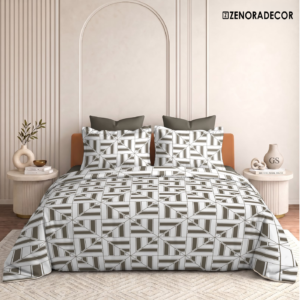 ZENORADECOR Modern Geometric Lattice Bedding Set